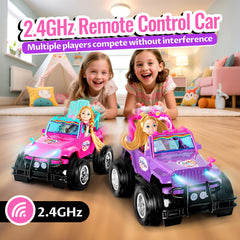 ULOVEME RC Car purple extended playtime from two batteries for longer adventures.