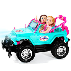 ULOVEME RC Cars front seat doll view shows secure seating for play.