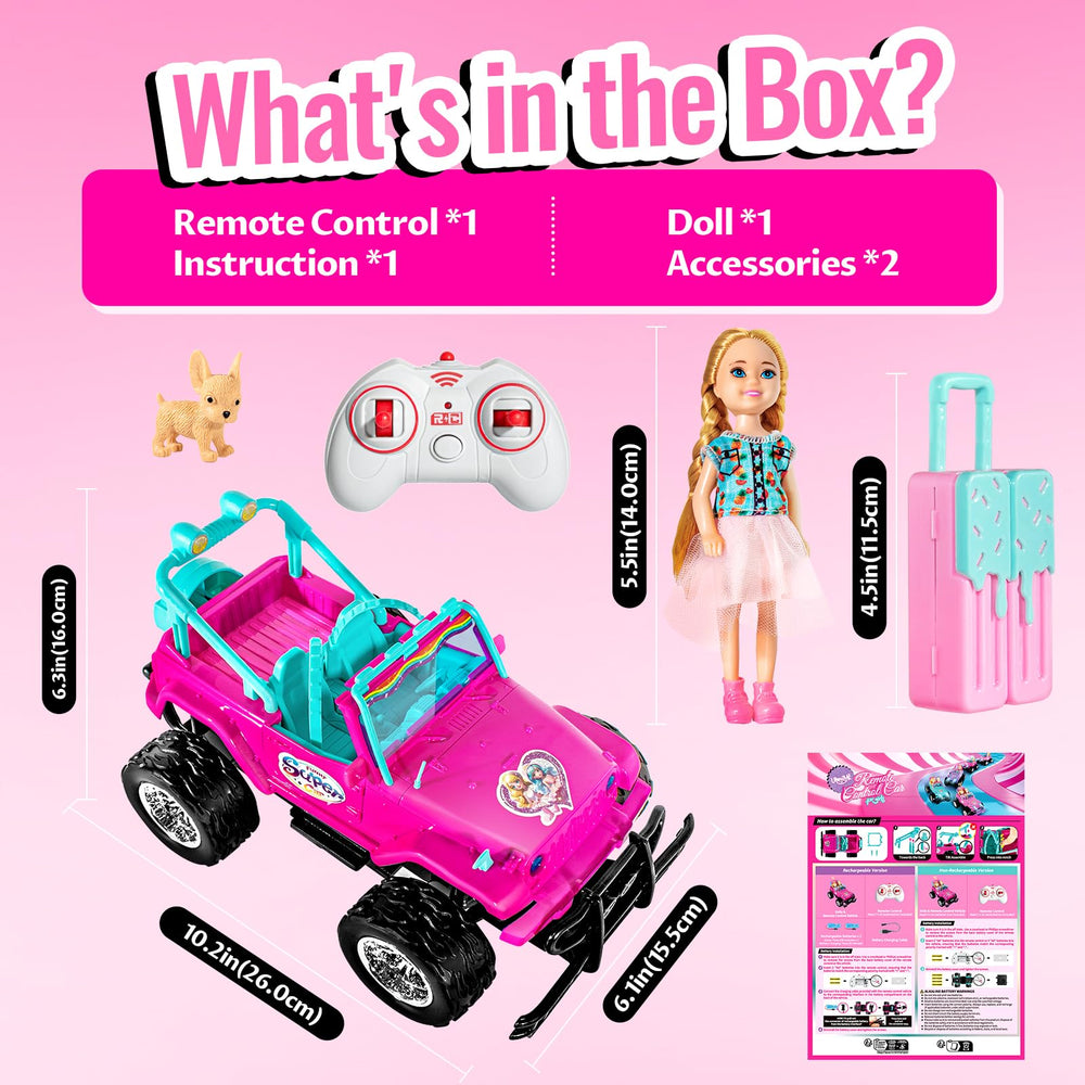 ULOVEME RC Cars pink side profile showcases design and action