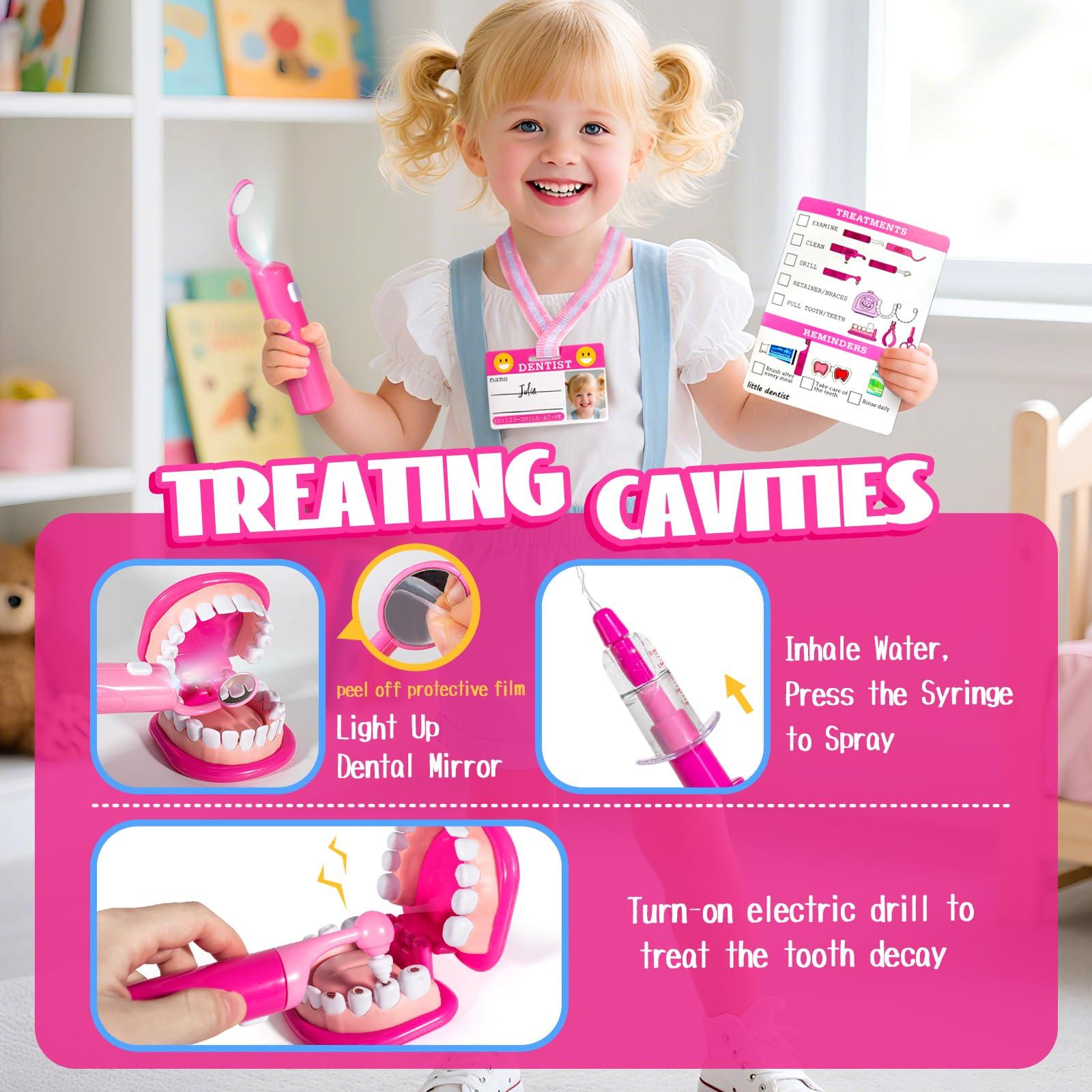 ULOVEME Vibrating dental drill toy for engaging pretend checkups