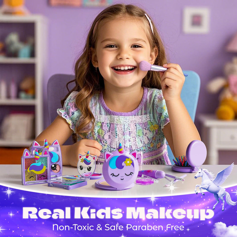 ULOVEME washable makeup colors shown with water for easy cleanup