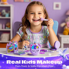 ULOVEME washable makeup colors shown with water for easy cleanup