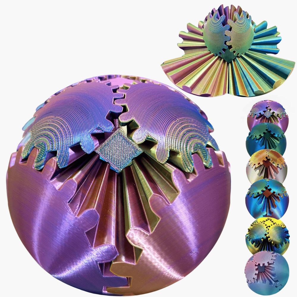 ULTHOOL Gear Ball 3D printed spin action for focused play and calm moments.