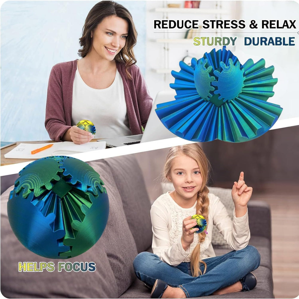 Eye catching gear design and spinning action to spark interest at work