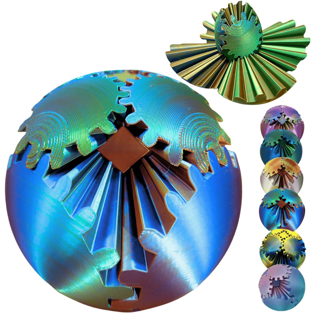 ULTHOOL Gear Ball spin detail shows a smooth, tactile surface for focused fidgeting and stress relief.