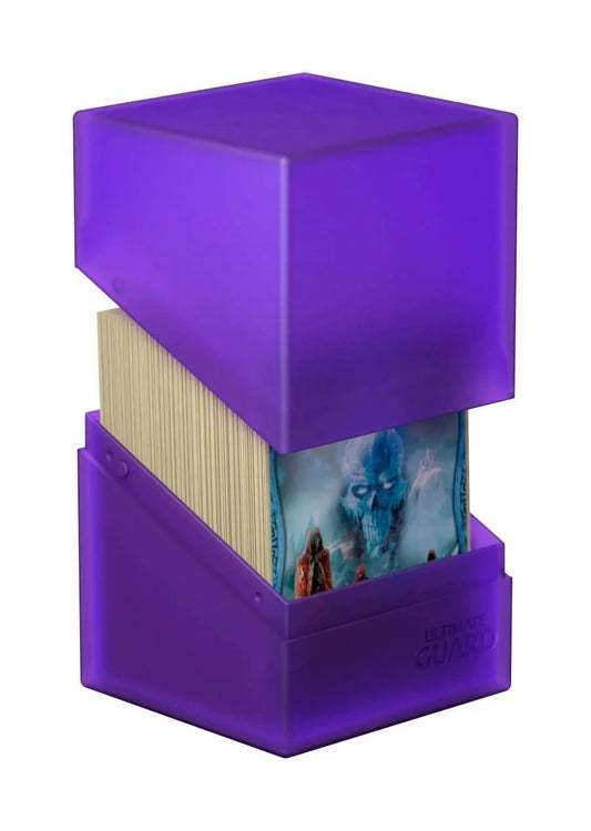 Ultimate Guard Boulder 100+ amethyst secure closure prevents spills during transit