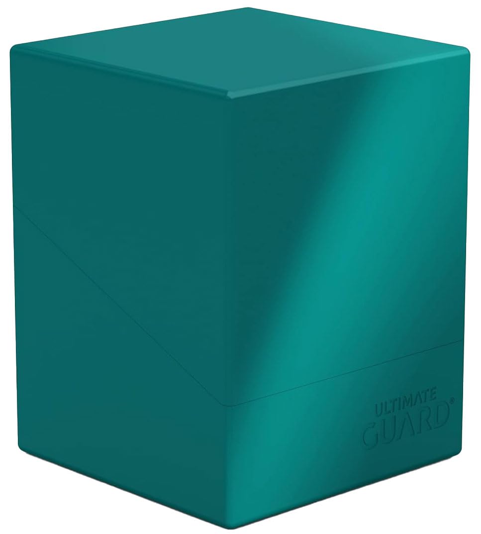 Ultimate Guard Boulder Solid 100+ deck case petrol, front view protecting up to 100 double-sleeved cards