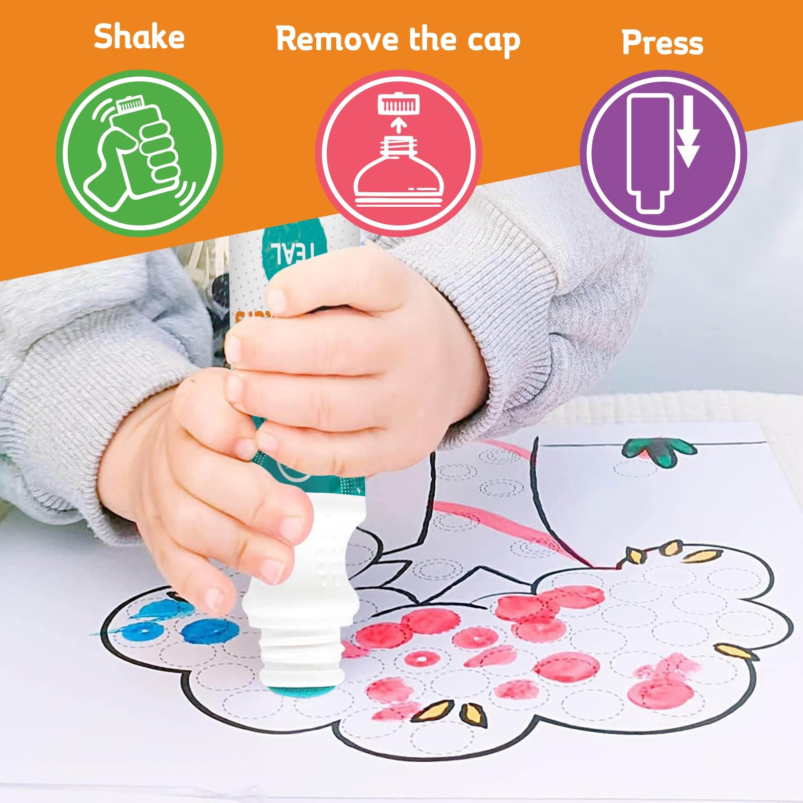 Ultimate Stationery dot coloring supports color recognition and early fine motor skills.