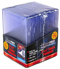 Ultra Pro 100pt top loaders pack front view protects memorabilia cards with clear visibility