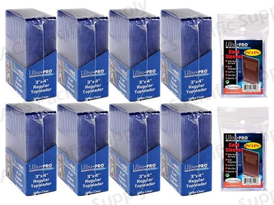 Ultra Pro 200-regular toploaders protect cards from dust and damage during storage and display.