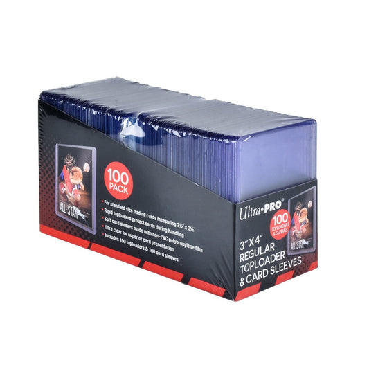 Ultra PRO 3x4 top loader pack showing clear rigid protection for standard cards.