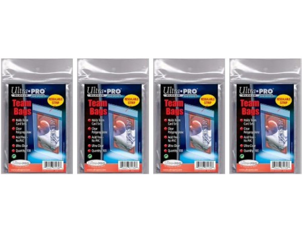 Ultra Pro 400 team set bags with edge seal protecting cards from dust