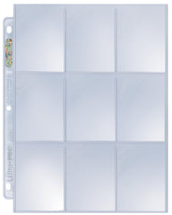 Nine-pocket layout fits 2.5 x 3.5 inch cards.