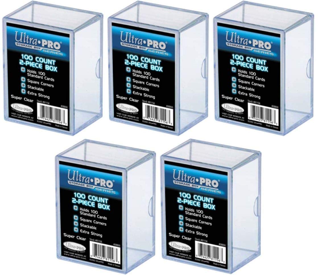 Ultra Pro airtight, stackable card boxes maximize shelf space