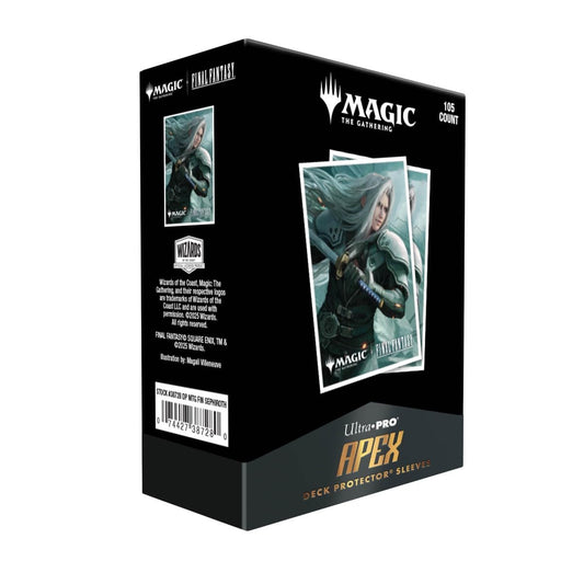 Ultra PRO Apex sleeves textured back print enhances grip and handling during play.