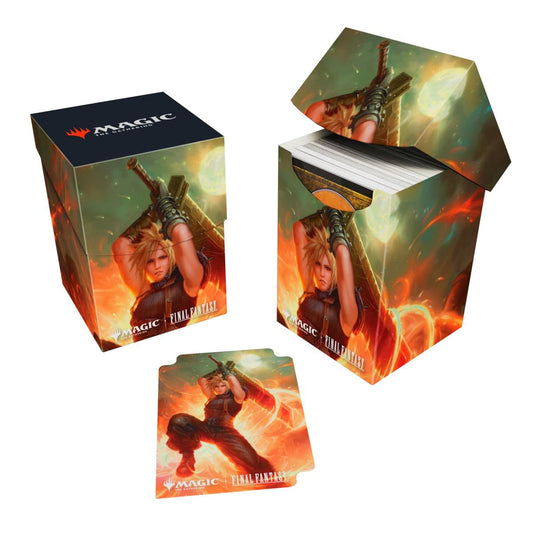 Ultra Pro Cloud Midgar Mercenary deck box showcasing vibrant art and durable storage for MTG cards.