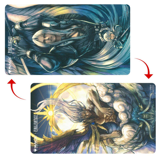 Ultra PRO Final Fantasy X playmat side A featuring Sephiroth A+B art, smooth card handling.