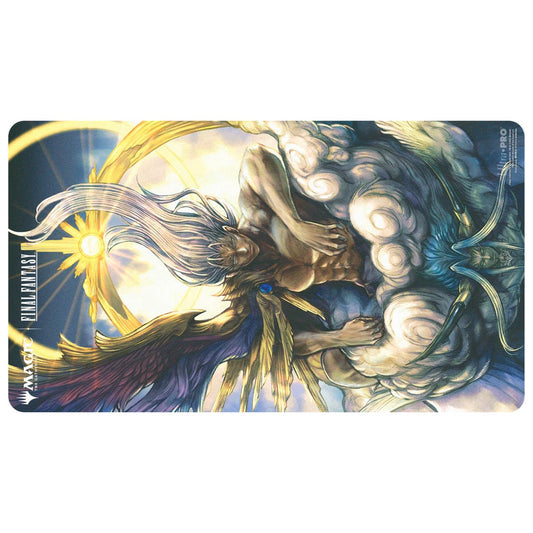 Ultra PRO Final Fantasy X playmat side B with vibrant Sephiroth artwork, protects cards during play.