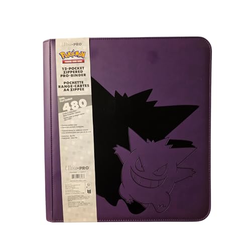 Ultra Pro Gengar PRO Binder interior with 12-pocket pages for organized card storage.