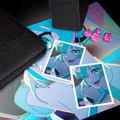 Ultra PRO Hatsune Miku 10th Anniversary sleeve close-up showcasing intergalactic bound art and archival-safe material.