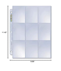 Ultra PRO Platinum clear display of cards in 9-pocket pages