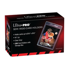 Ultra Pro semi-rigid lip sleeves displayed in the clear packaging for easy handling