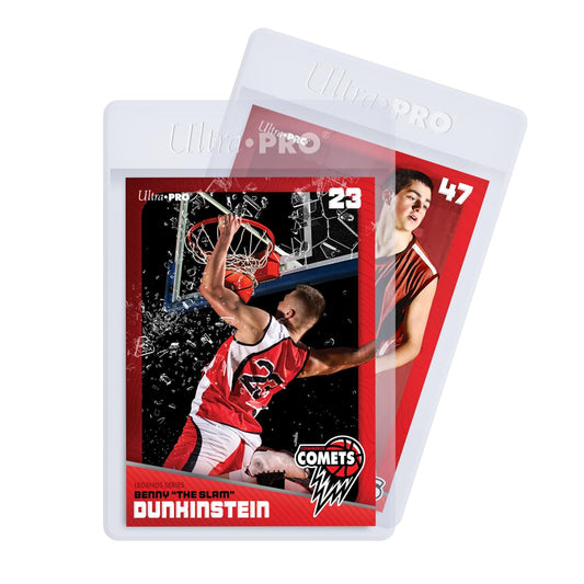 Ultra PRO sleeve side view shows easy card insertion with the half-inch lip.