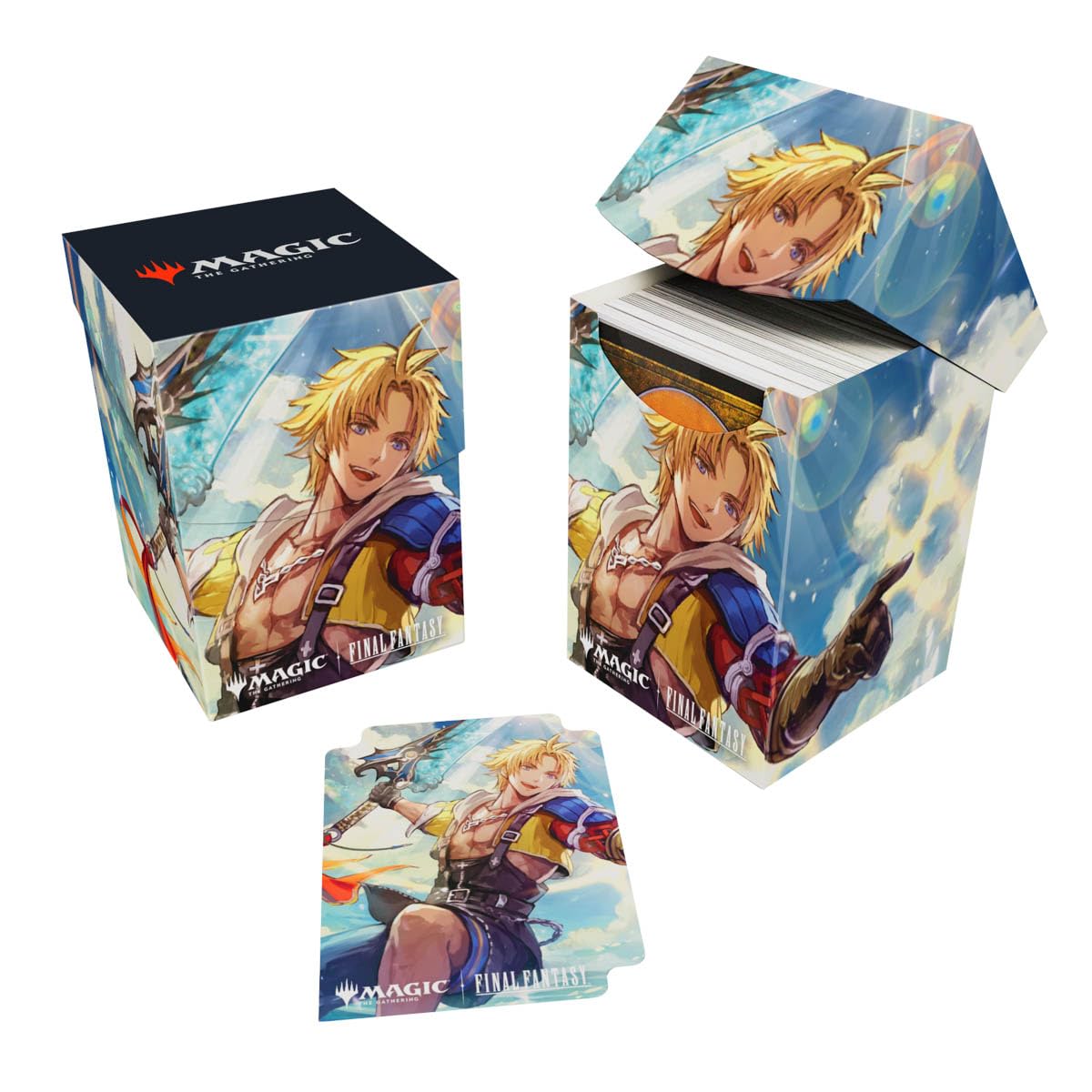 Ultra Pro Tidus deck box with vibrant art protects up to 100 cards during travel.