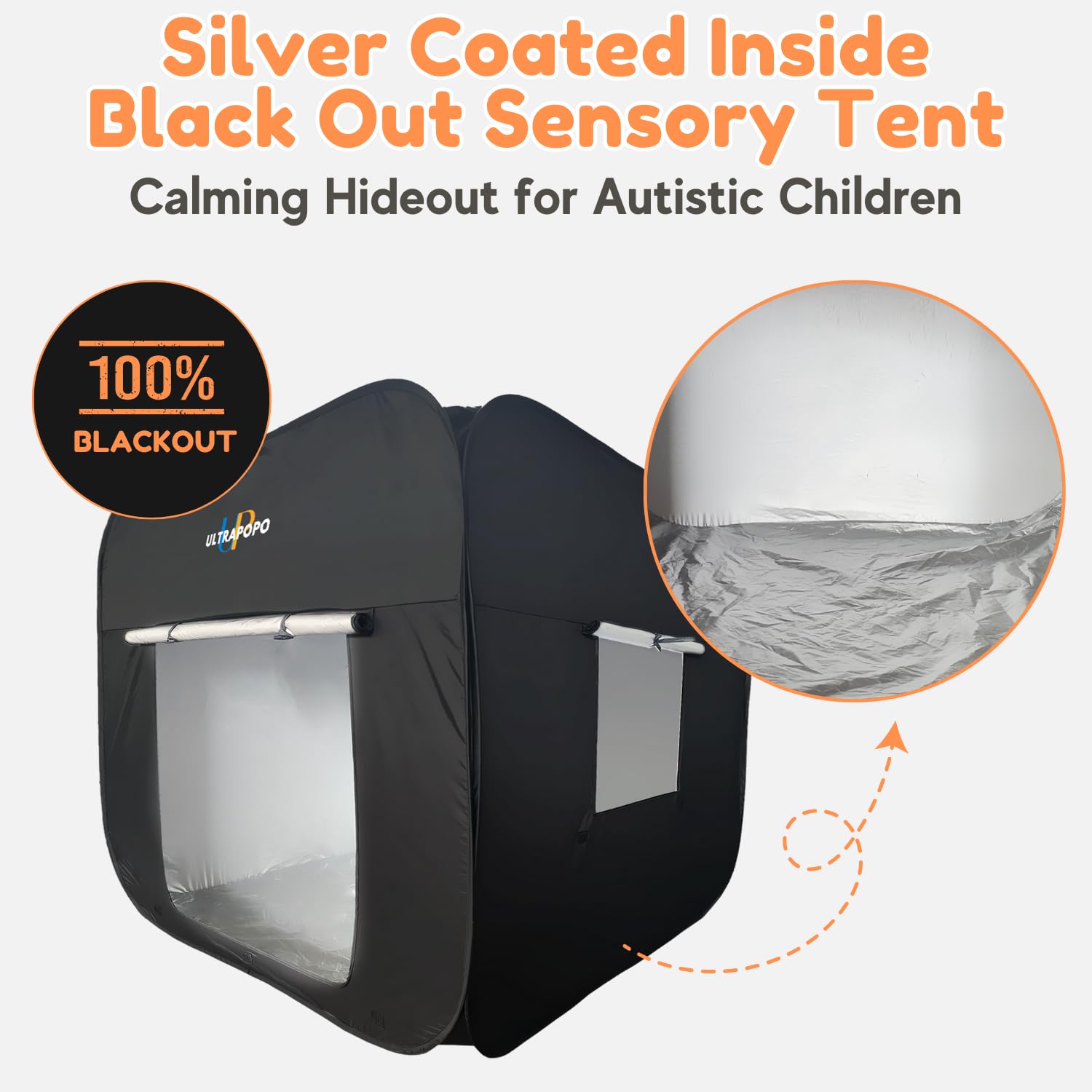 Ultrapopp foldable portable sensory tent for easy transport and storage