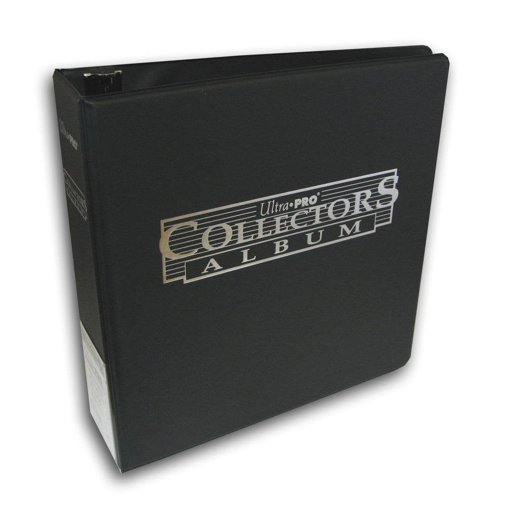 Ultrapro 3inch black collectors album spine showing clear indexing slot for easy organization