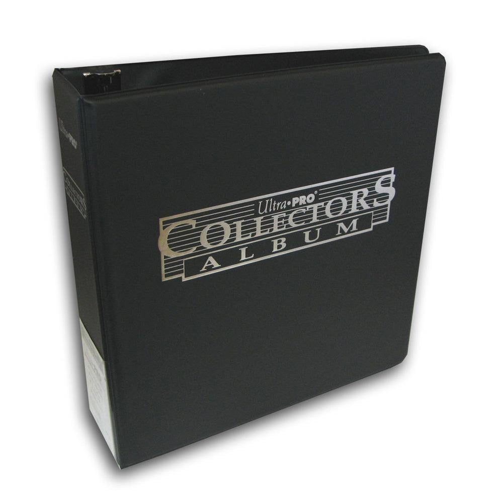 Ultrapro 3inch black collectors album spine showing clear indexing slot for easy organization