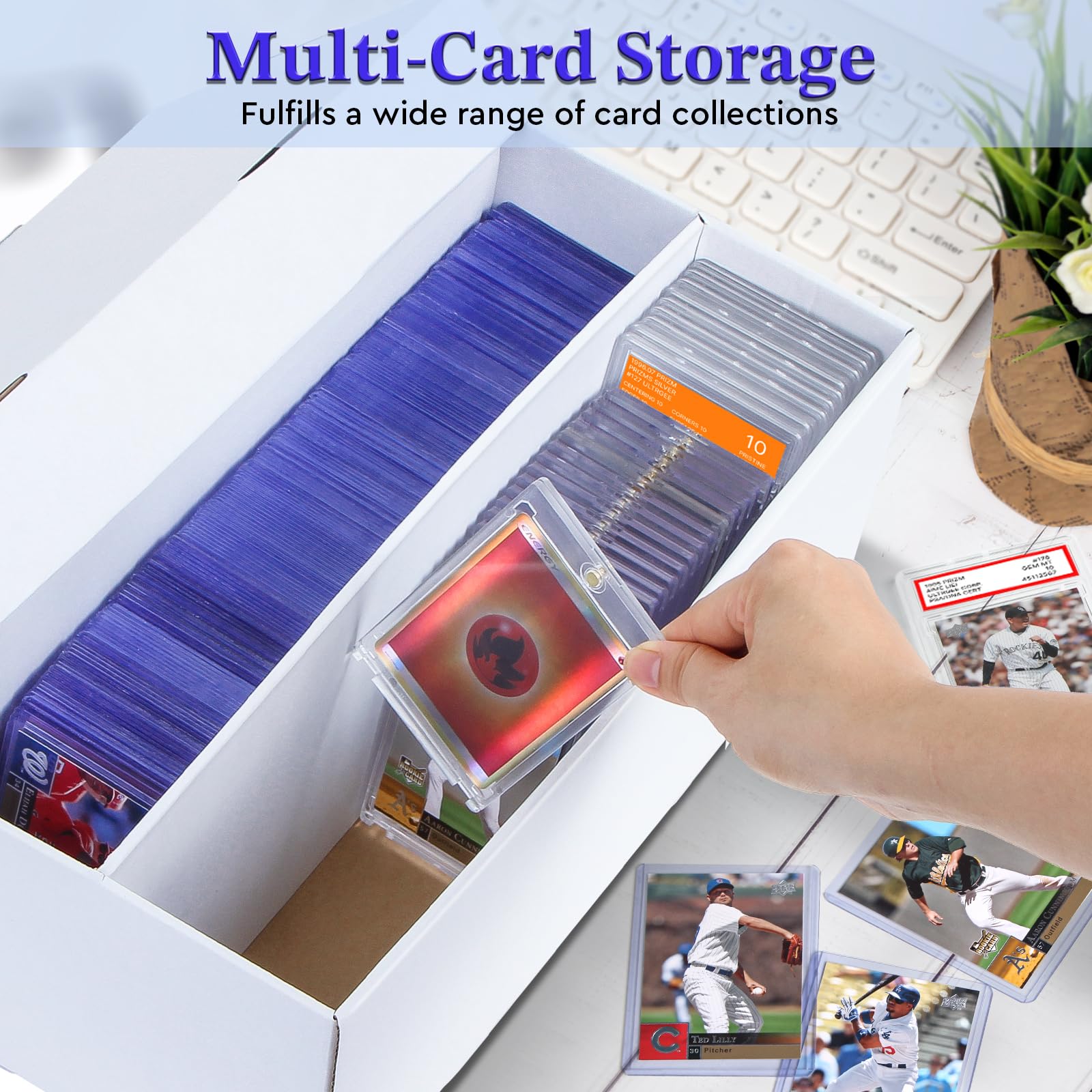 ULTRGEE 4-Pack wide use showcases versatility for TCG and sports cards.