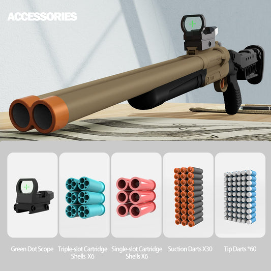 ULUCTROM ejecting-shells feature, action-packed toy for energetic kids' play.