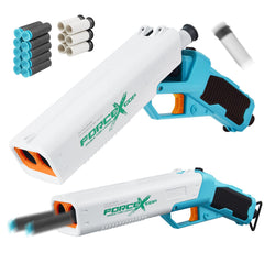 ULUCTROM shell ejecting shotgun showing three play modes for versatile kids' play.
