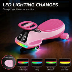 Umatoll child riding in park enjoying Bluetooth music and colorful lights