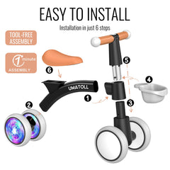 Umatoll EVA wheels provide quiet, non-slip indoor and outdoor use.