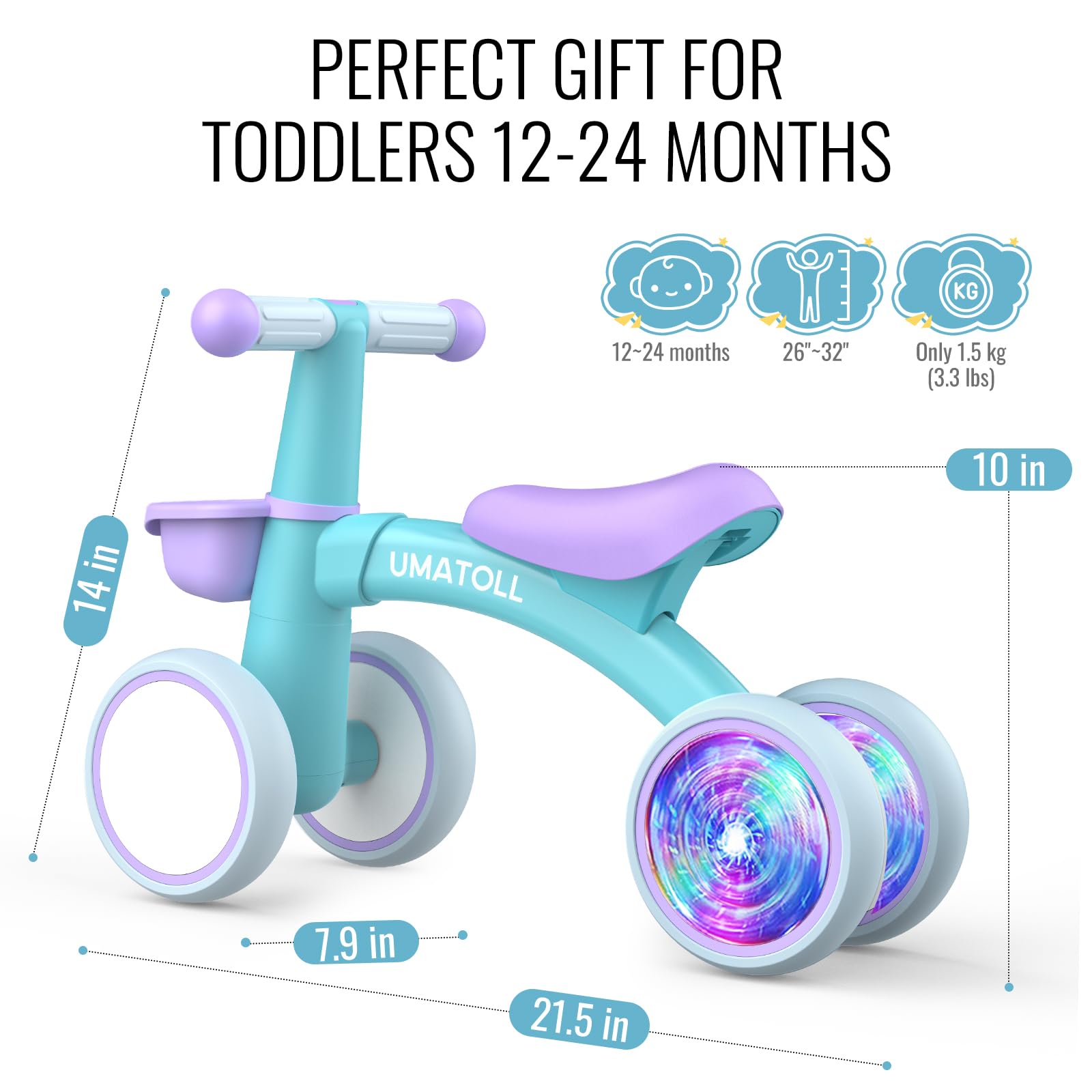 Umatoll colorful ride-on toy designed for early walkers' adventures.