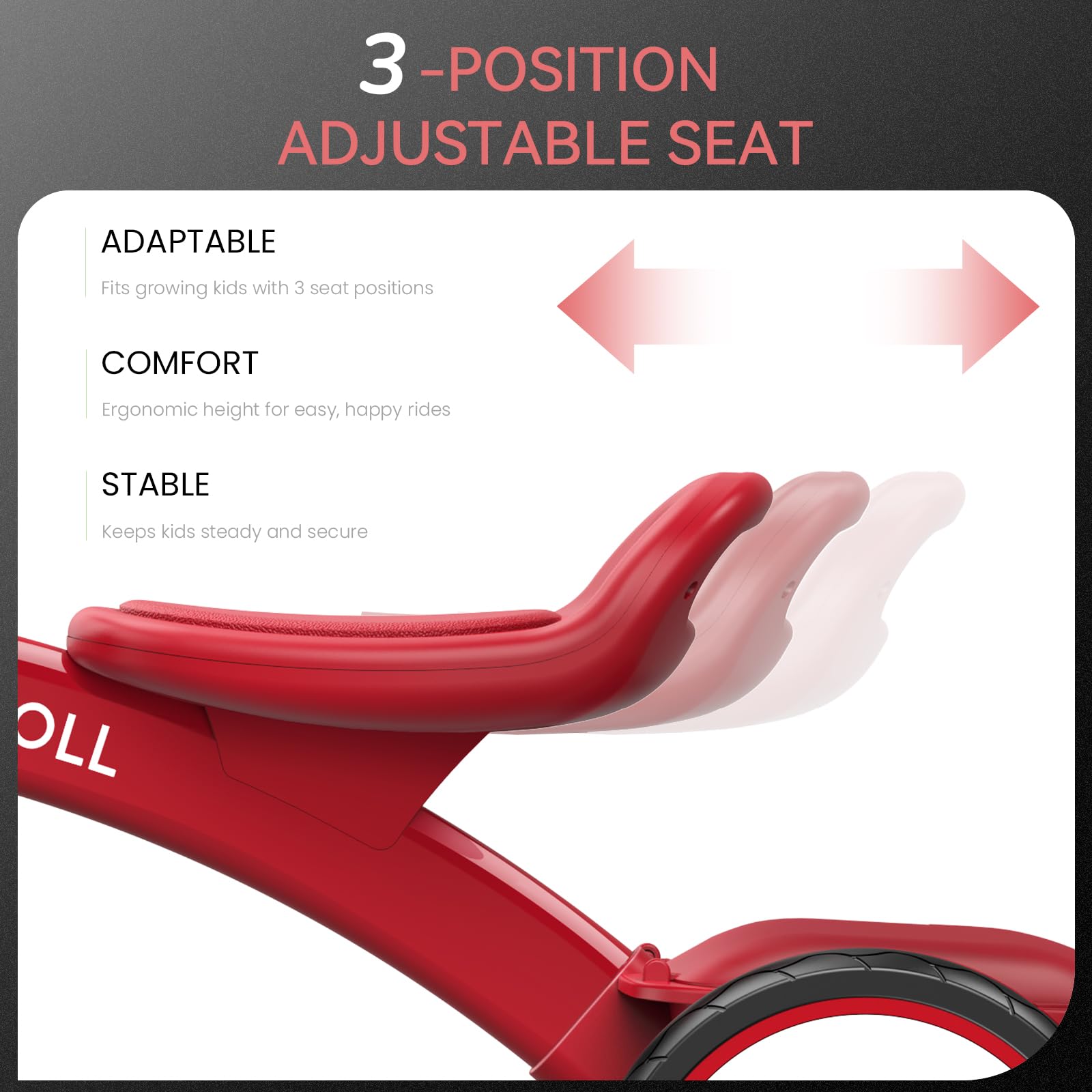 Umatoll toddler tricycle adjustable seat in action for growing kids