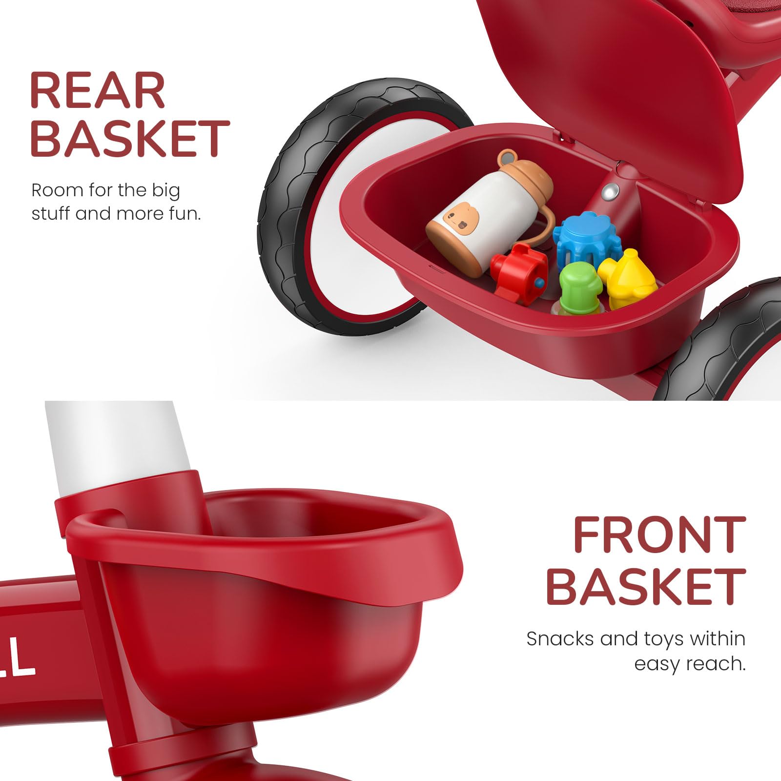 Umatoll tricycle non-slip pedals help secure little feet