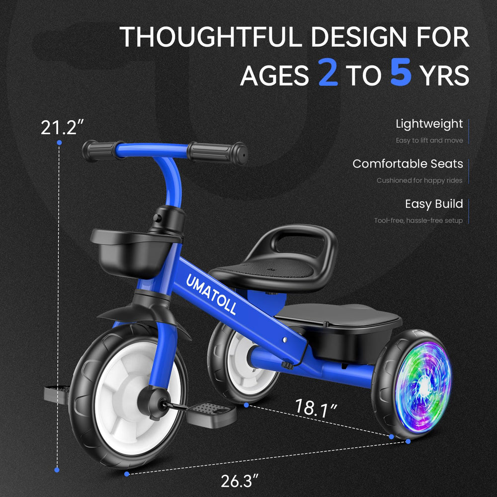 Umatoll tricycle blue rear basket detail