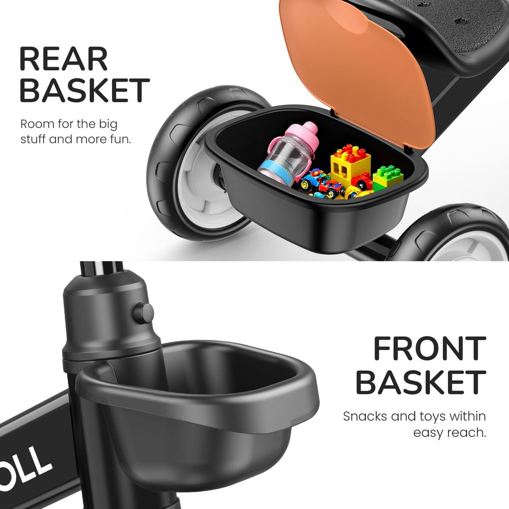 Umatoll tricycle rear wheels light up with every turn, no batteries needed