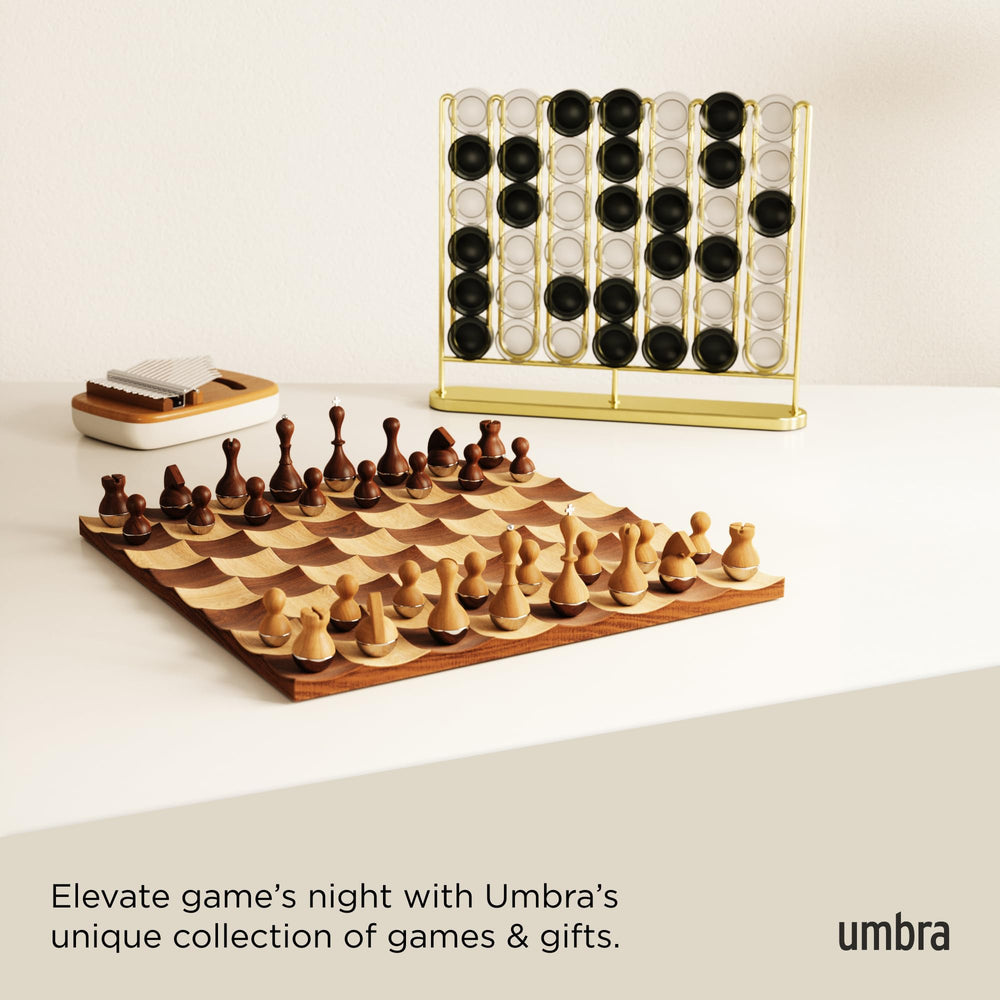 Umbra Stax compact brass tabletop game for desks and counters