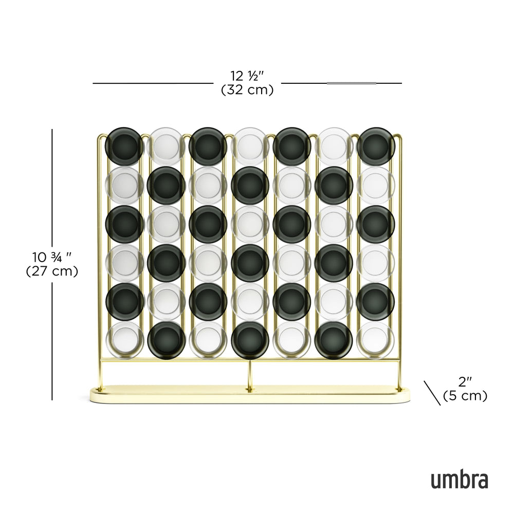 Umbra Stax brass weighted base keeps pieces secure during play