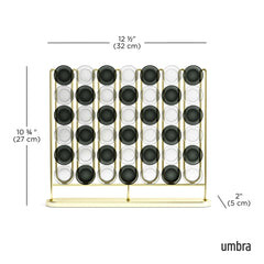 Umbra Stax brass weighted base keeps pieces secure during play