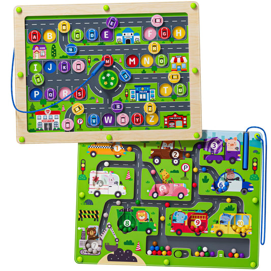 UMEREACT letter-side maze shows 26 letters for early literacy and focus