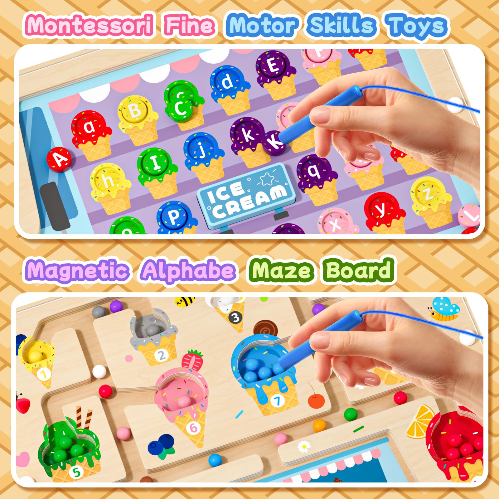 UMEREACT wooden Montessori board with sturdy construction