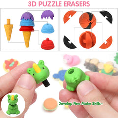 UMIKU puzzle erasers take apart and reassemble for fine motor practice