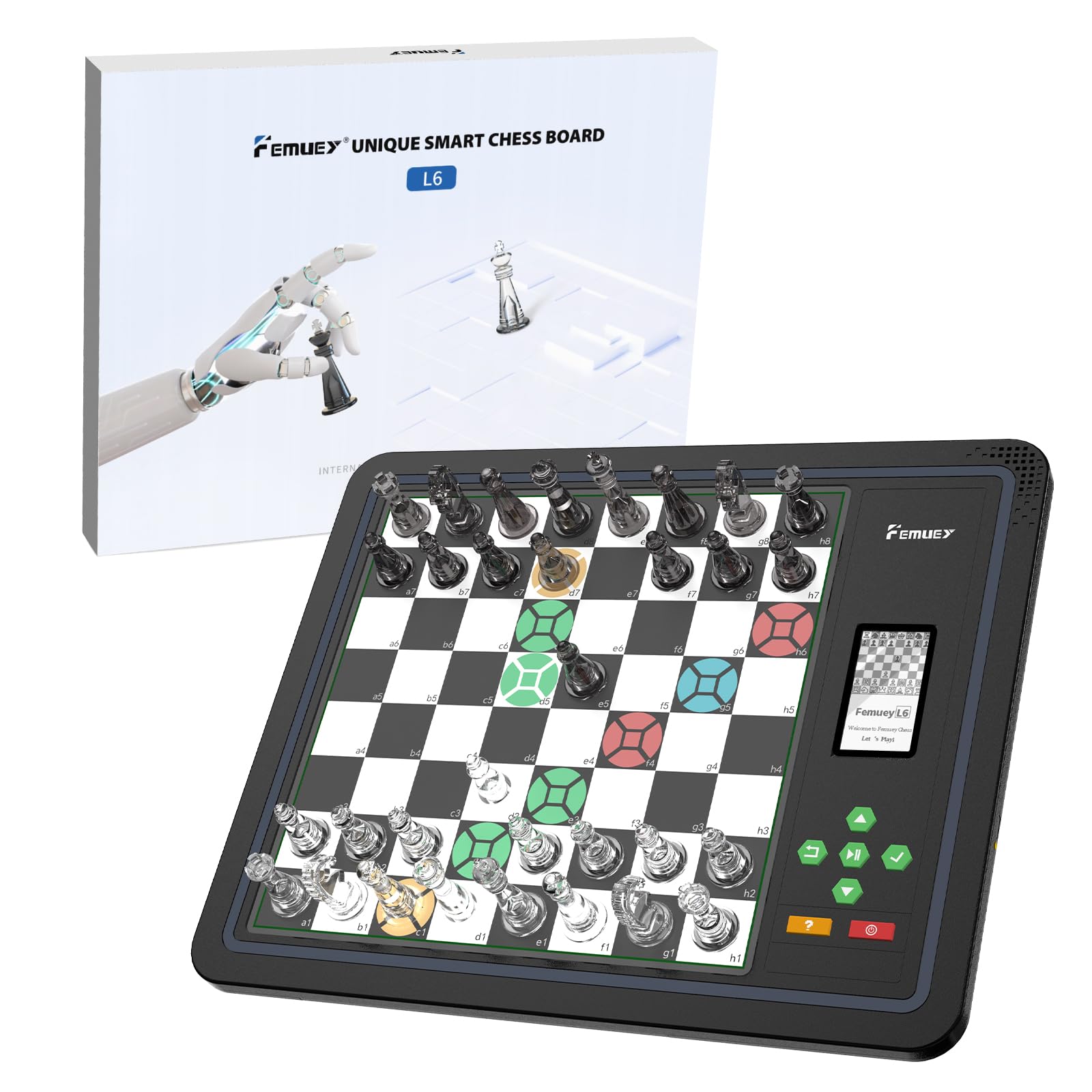 umissfun Electronic Chess Set front view showing compact setup for quick play