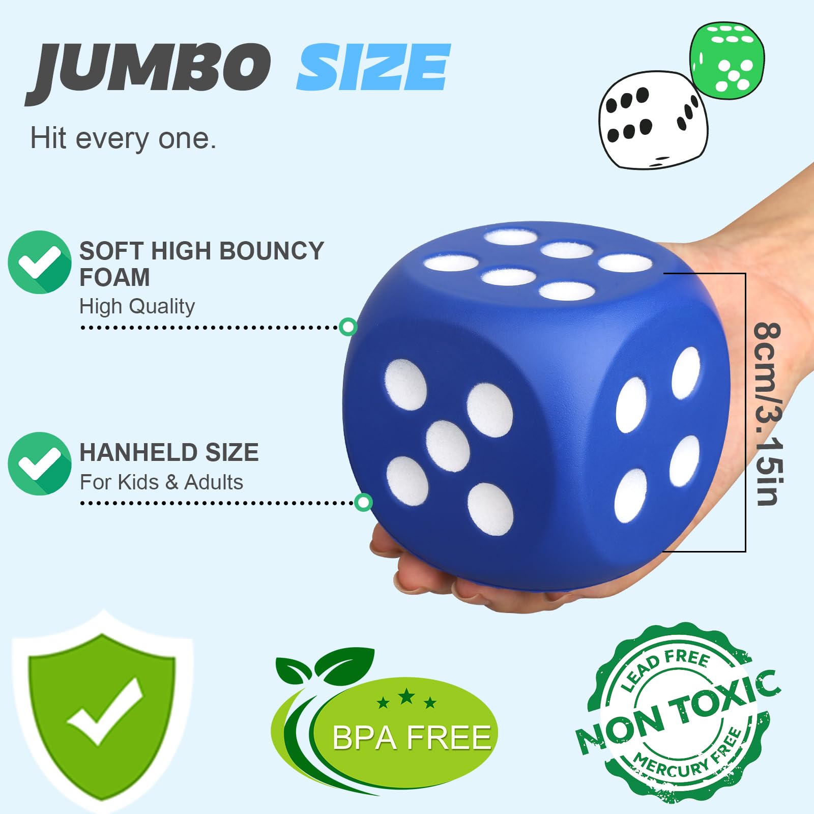 Umnodobn dice as party favors for celebrations and prizes.