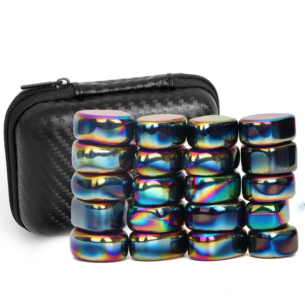 Umnodobn fidget magnet with hematite stones close-up showing tactile engagement and magnetic attraction